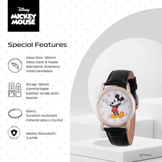 Disney Women S Mickey Mouse Quartz Metal Watch Color Black ( Model W002755 )