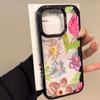 Retro Oil Painting Flower Phone Case For iPhone 16 11 12 13 14 15 Pro Max XS XR 8 7Plus Luxury Floral Transparent Soft TPU Cover