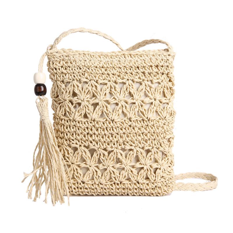 Small Bag Straw Bag Handwoven Women's Bag Crossbody Beach Bag Straw Bag Versatile Shoulder Bag Mobile Phone Bag