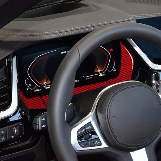 Red Carbon Fiber Car Interior Dashboard Cover Trim For BMW Z4 G29 -