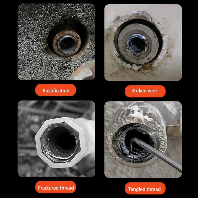 Professional Grade Thread Removal Tool With Hexagonal Handle For Enhancing Grip And Precise Operation In Industrial Setting
