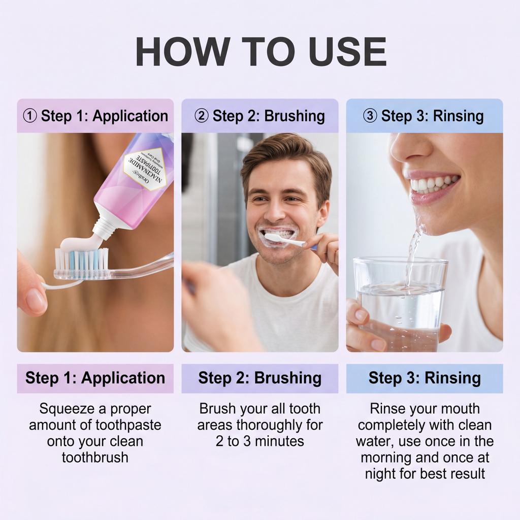Niacinamide Brightening Toothpaste Hydroxyapatite Fresh Breath Gentle Cleansing Oral Care Brightening Daily Use Family Care 100g