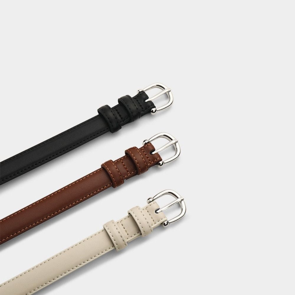 Strap Leather Fashion Belt Zinc Zinc Alloy Buckle Korean Style Waistband PU Leather Waist Belt  Spicy Girl