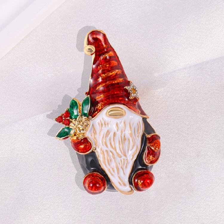 Broche de Noël pour Femmes Filles Strass Cristal Père Noël Broches de Noël