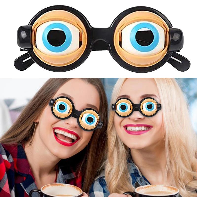 Funny Blinky Crazy Eye Glasses With Creative Moving Eyeballs Safe Plastic Material For Kids Birthday Party Cosplay Prank Games