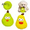Durable Pet Teething Toy Squeaky Pear Dog Toy, Latex Chew Puppy Training Interactive Fetch Teeth Cleaning for Aggressive Chewers Anxiety Relief