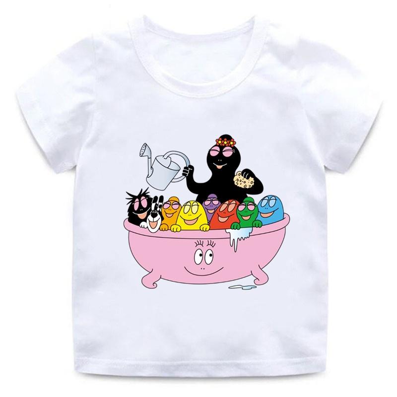Cute Barbapapa Print Cartoon Baby Short Sleeves New Men Women Tee Adults Children Boy Gril Top Kids Parent Child Cotton Tshirt 100