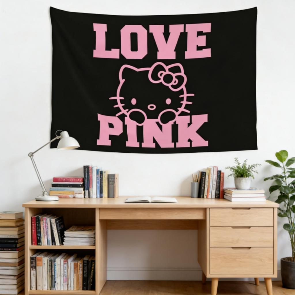 MultiSize HHello Kitty Festival Tapestry for Bedroom Living Room Dorm Home Decor Party Daily Use High Quality Print Design