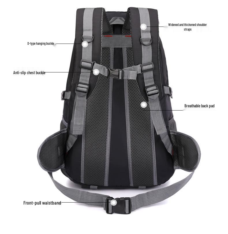 Adjustable Trekking Poles & Large Capacity Hiking Backpack with Waist Support, Multifunctional for Outdoor Camping and Mountaineering.