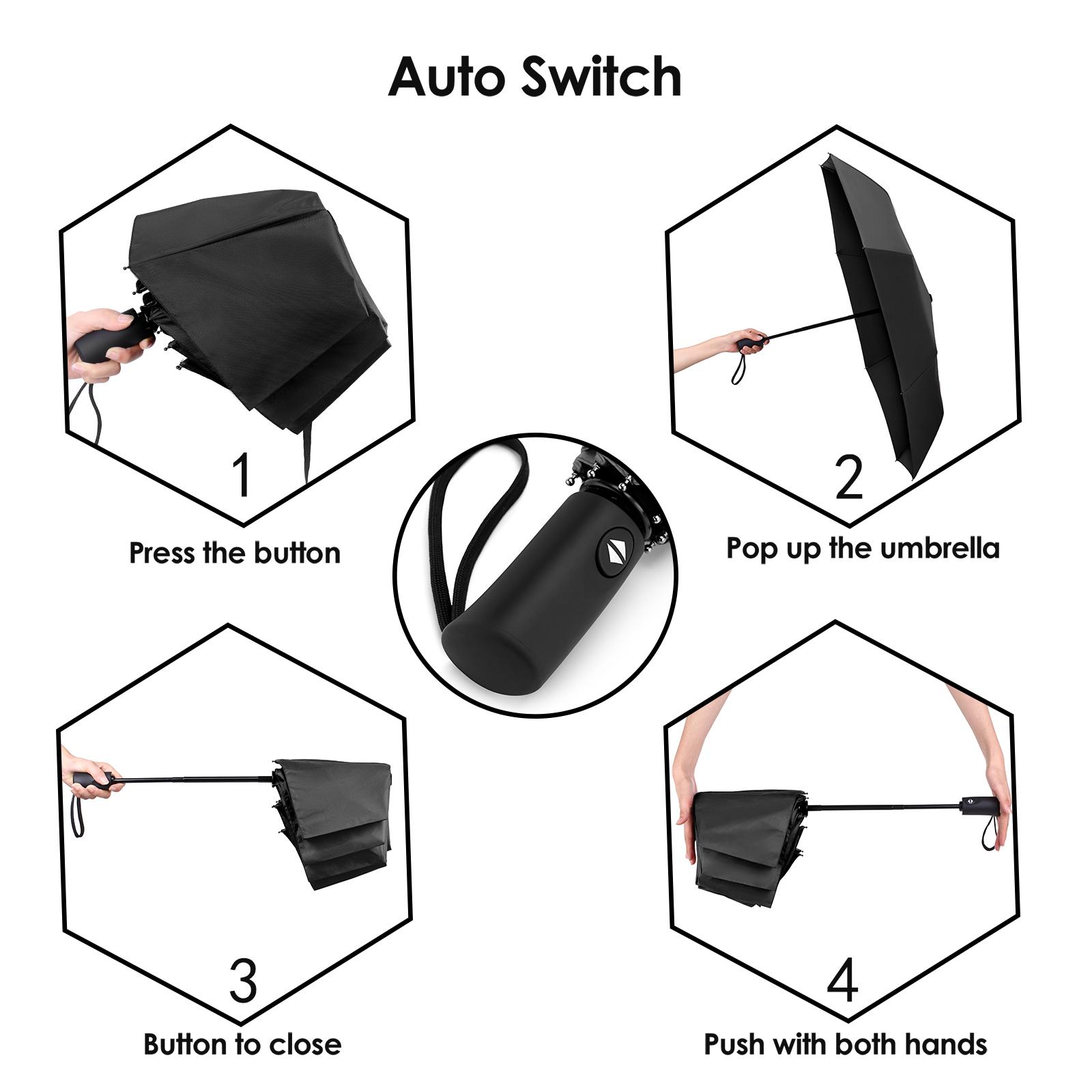 Полностью автоматический зонт для женщин и мужчин — фото 7
