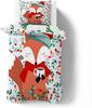 Cute Fox Bedding Set,Fox Print Patchwork Duvet Cover for Kids Teens Boys Girls, Lovely Animals Comforter Cover Decorative Room