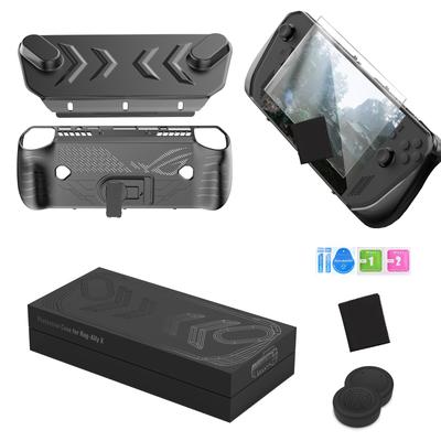 Lwuckbarrt Protective Case for ROG Ally X Release 4in1 TPU Shell Protective Cover Removable Front Cover Tempered Glass Film 1 Rocker Cap for ASUS