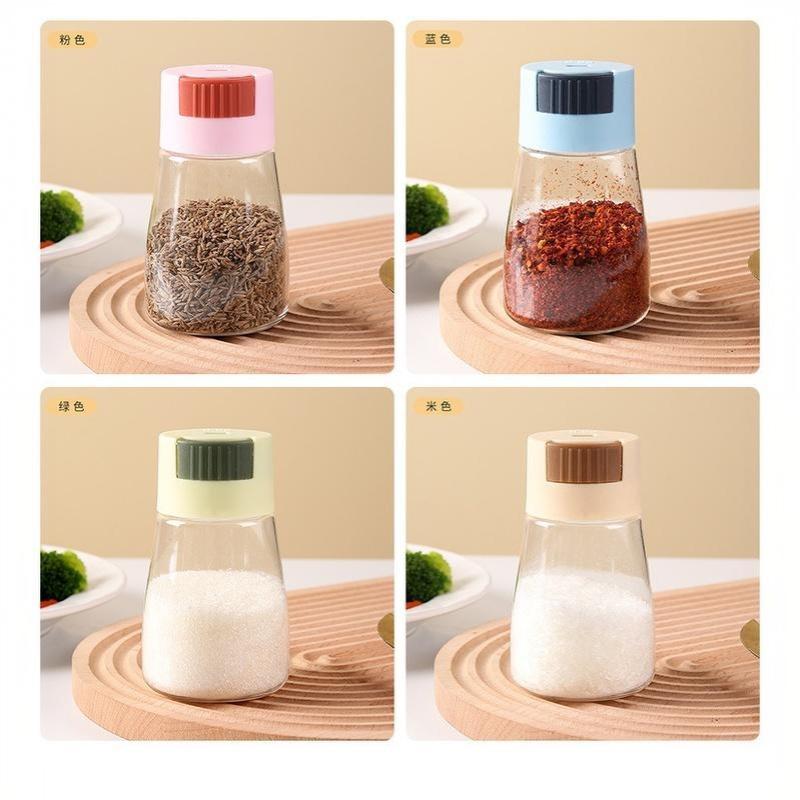 0.5G Quantitative Seasoning Container Dustproof Press Type Seasoning Jar Seasoner Storage Salt Dispenser For Home Kitchen