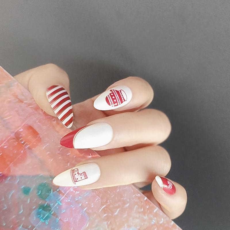 

Winter Wonderland Nail Art: Cute Cartoon Gloves & Ice Skates False Nails