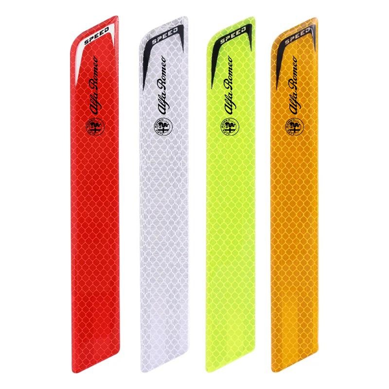 HNZCY1 Car Rear Bumper Reflective Stickers For Alfa Romeo Anti-collision Strip Night Decor Accessories