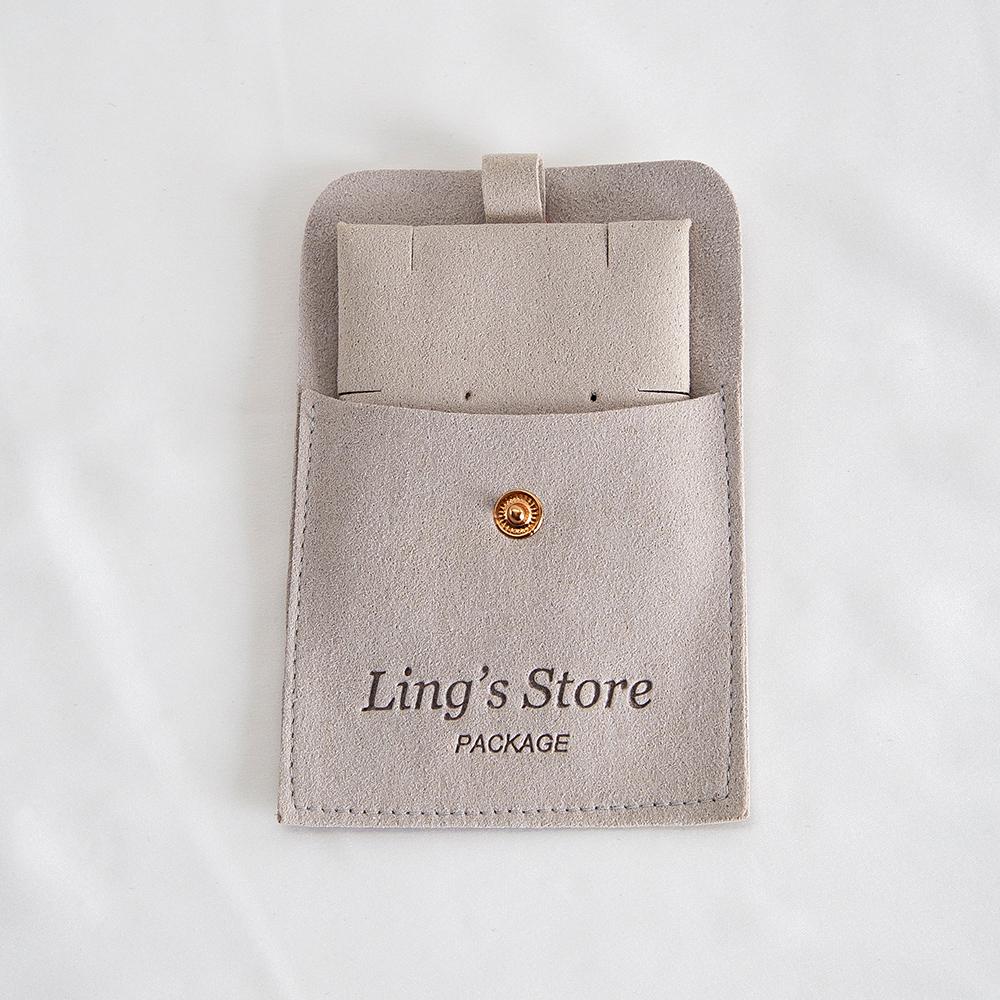 20/50/100Sets Custom Logo 8x8cm Jewelry Microfiber Snap Bag Insert 6x6cm Paper Cards for Earring Stud Necklace Storage Organizer
