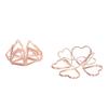 100pcs Shaped Paper Clips Triangular and Heart Type Double Layer 3D Rose Gold Metal Paper Clips for File Classification