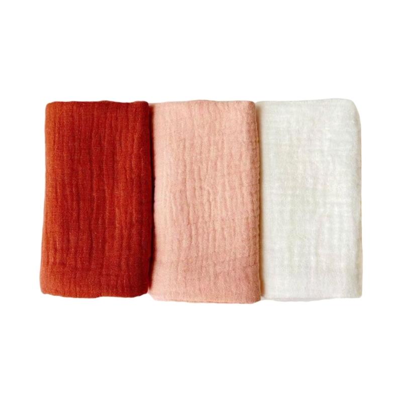 Thick 4 Layer Face Towel Soft Absorbent Baby Square Towel Comfortable Washcloths for Newborns 3pcs Set 25x25cm