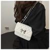 Fashion Rhombus Quilted Small Shoulder Bag Trendy Chain Crossbody Bag Casual Faux Leather Handbag for Women CLE