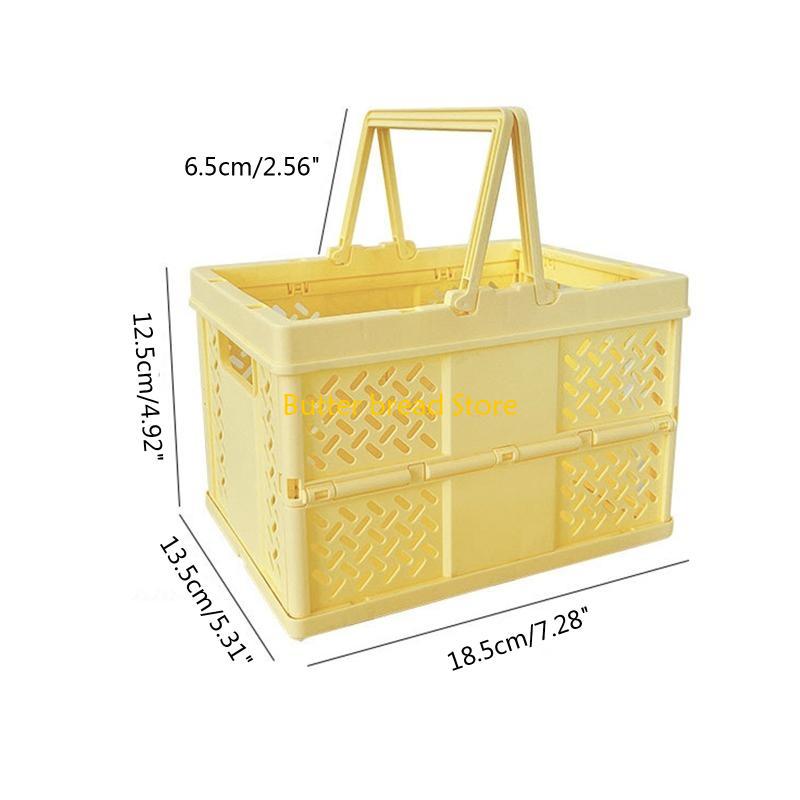 W89C Foldable Basket Stacking Box Clutter Storage Box for Makeup