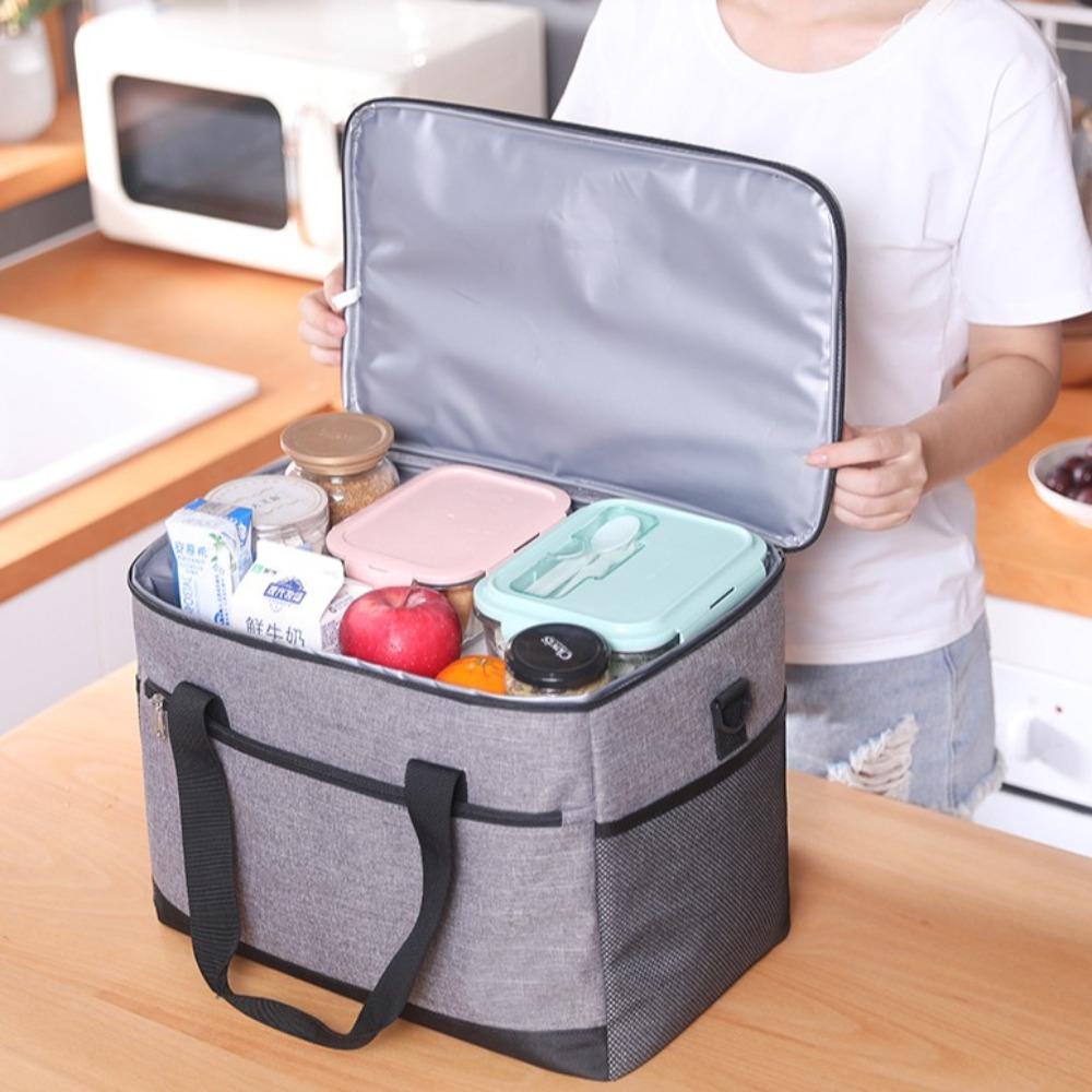 4-6h Heat Preservation Camping Picnic Bag Portable Insulated Lunch Bag Thermal Pie Carrier Junket