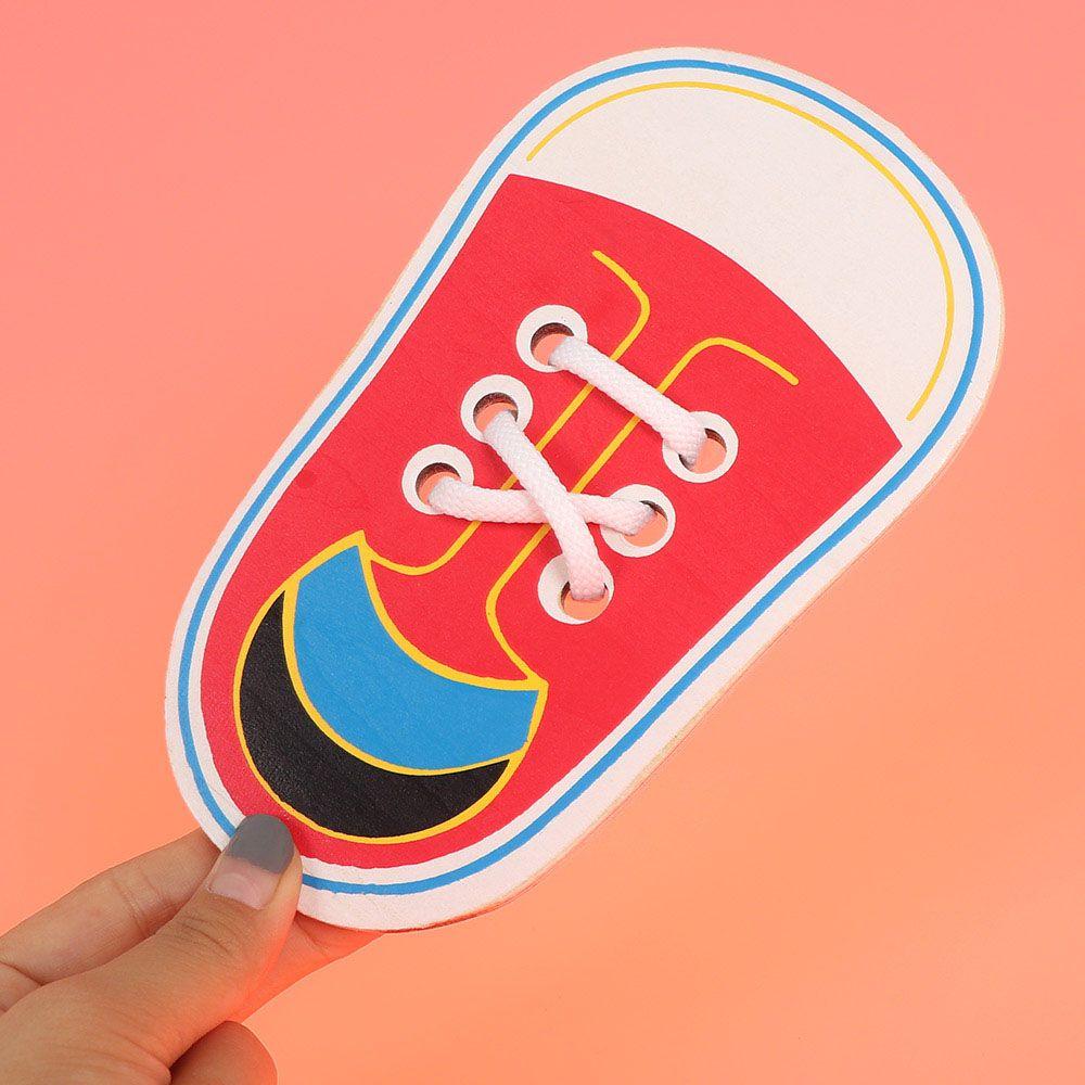 Funny Teaching Children Learning Tie Shoelaces Toys Educational Toys Wooden Shoe Lace