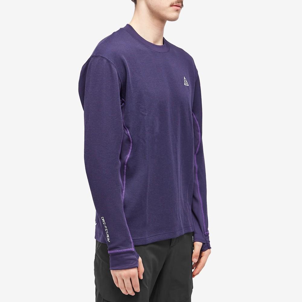 Nike ACG Dri-FIT ADV Goat Rocks Embroidered Rib Crewneck Long Sleeve Sports T-Shirt Men Tops Purple FB8115-555
