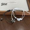 Durable Wax Cord Bracelet 2Pcs/Set Couple Adjustable Rope Butterflies Pendant