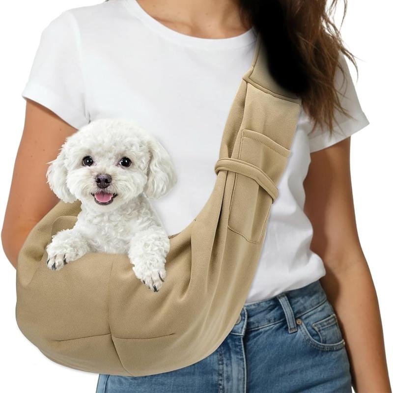 Dog Cat Sling Carrier for Small Pets Up to 16.5Lbs Breathable Mesh Buckle Cross Body Shoulder Bag for Outdoor Travel Camping