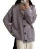 Autumn and winter new women's loose and simple knitted cardigan, fattened and enlarged soft waxy sweater jacket thickened