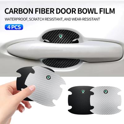 FHQD2 Car Door Bowl Stickers For Octavia 2 A5 A7 A8 Fabia 3 Rapid Scala Kodiaq Superb 3 Karoq Kamiq Citigo Roomster Accessories