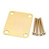 Vintage Neck Plate 4-Bolt Plain No Serial Number Gold Guitar Accessory
