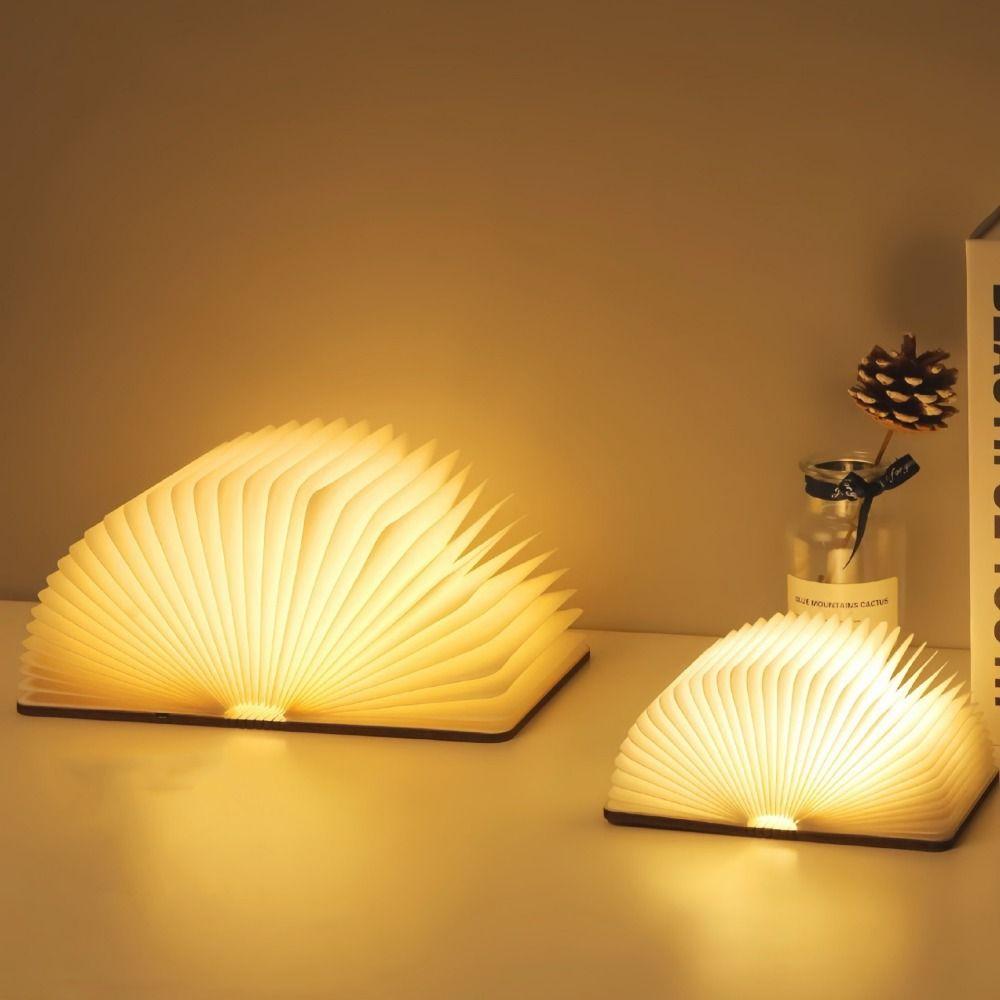 3 Colors Table Lamp USB Rechargeable Desk Light Creative Gift Folding Book Lamp  Family