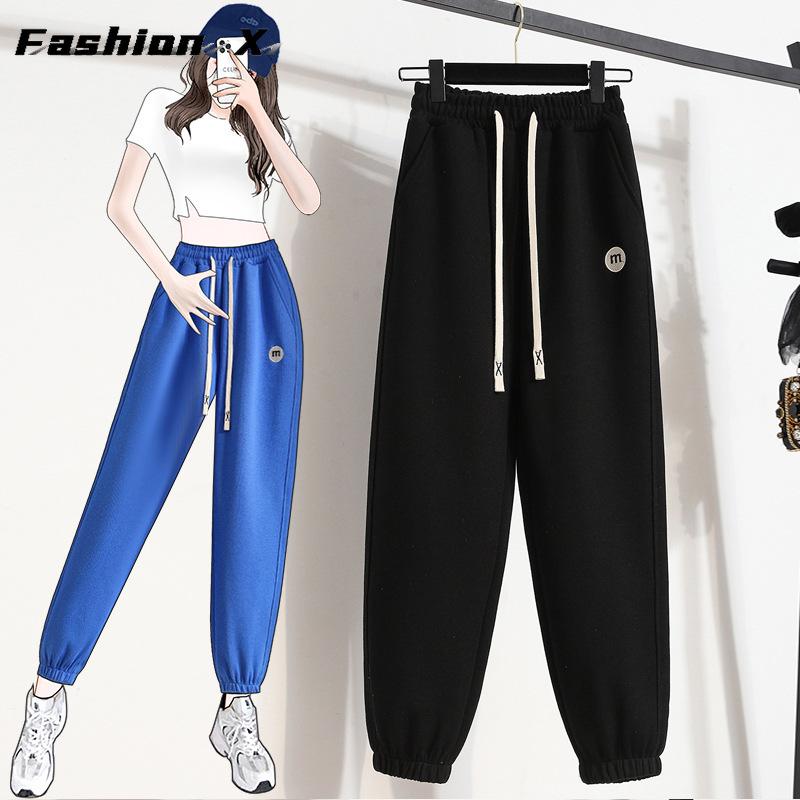 Knit Sweatpants Women's Thin Drawstring Loose Casual Pants