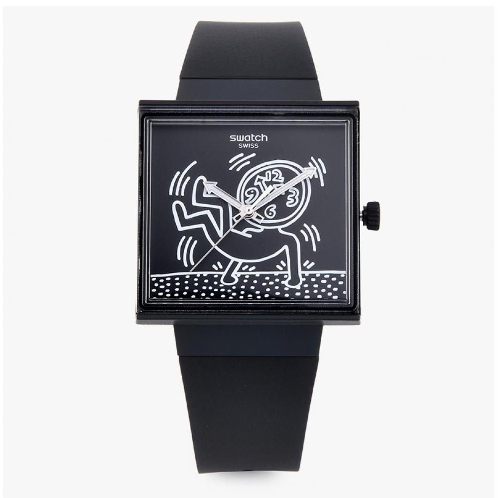 Swatch So34z103 Keith Haring Break Free Break Loose Public Urethane Watch