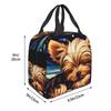 Yorkshire Terrier Dog In Starry Night Insulated Lunch Bag for Women Kids Leakproof Food Boxes Thermal Lunch Box Tote