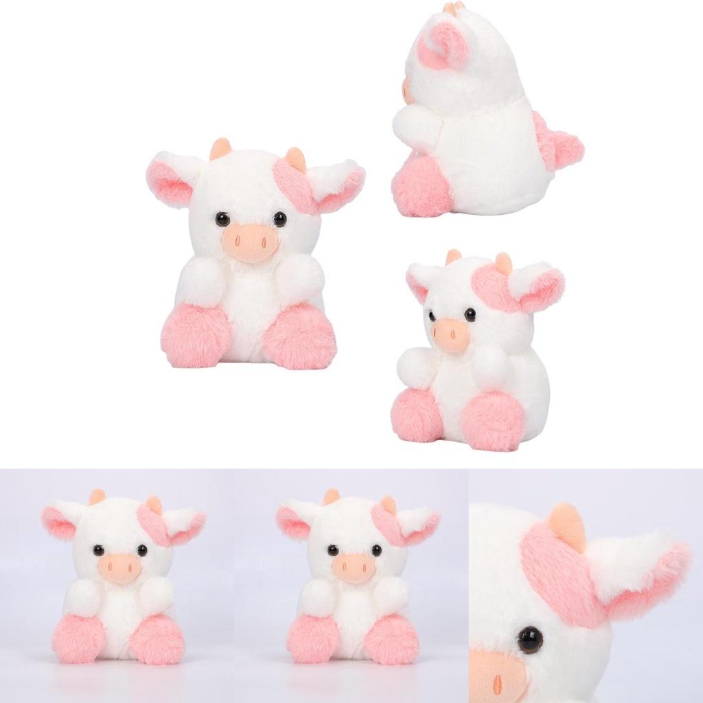 Belle Strawberry Cow Plush Toy Adorable Pink Cow Stuffed Animal