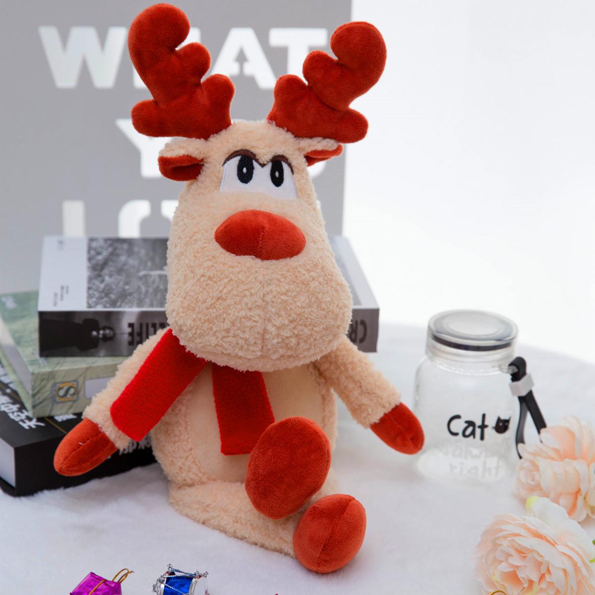 50cm Schattige Rendier Pluche Speelgoed Kawaii Kerst Herten Met Sjaal Poppen Gevuld Zacht Kussen Voor Kerstdecoratie Cadeau about  50cm