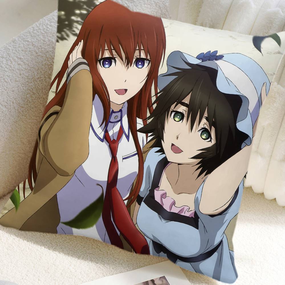 Anime Steins Gate Pillow Case Square Pillow Bedroom Sofa Leisure Comfort Cushion Car Home Decoration