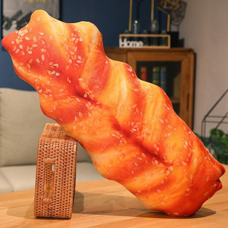 20-110cm French Bread Plush Throw Pillow Soft Realistic Printed and Dyeing Pillow Sofa Kitchen Decoration Party Gift