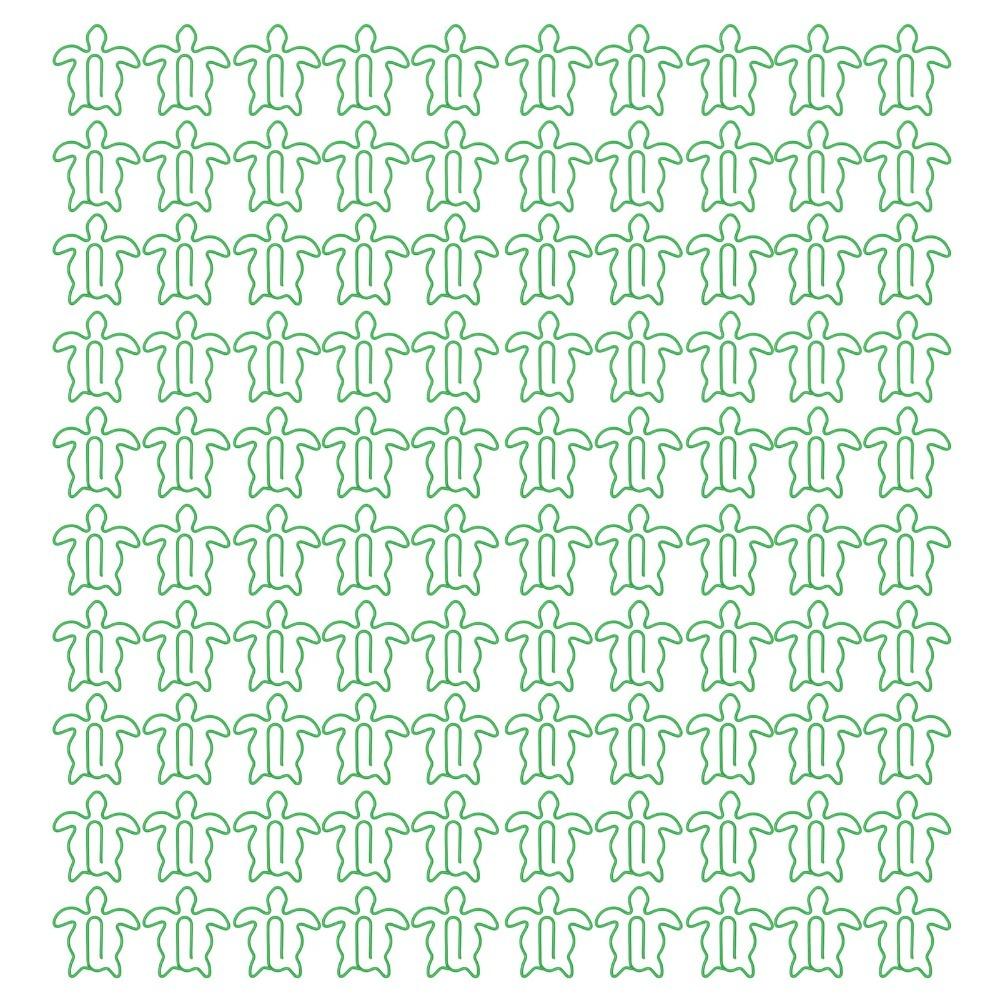 

100Pcs Plastic-coated Metal Cute Paper Clips Green Cool Paper Clips Paperclips File Organizing 100pcs
