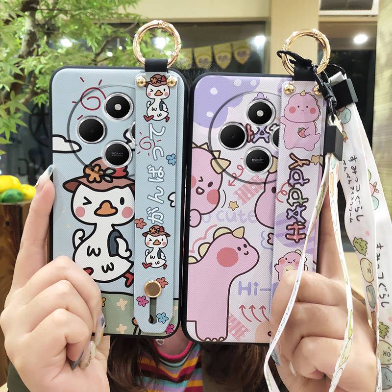 Protective Anti-dust Phone Case For Redmi A4 5G Back Cover Shockproof Waterproof Cartoon Silicone Durable Ring Kickstand