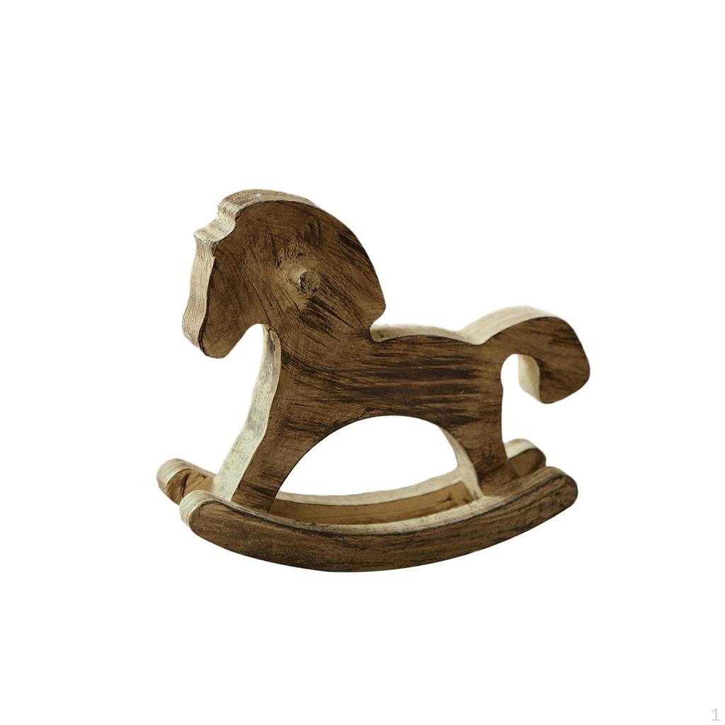 Wooden Rocking Horse Christmas Decor Birthday Gift Centerpiece Souvenir Collection Small
