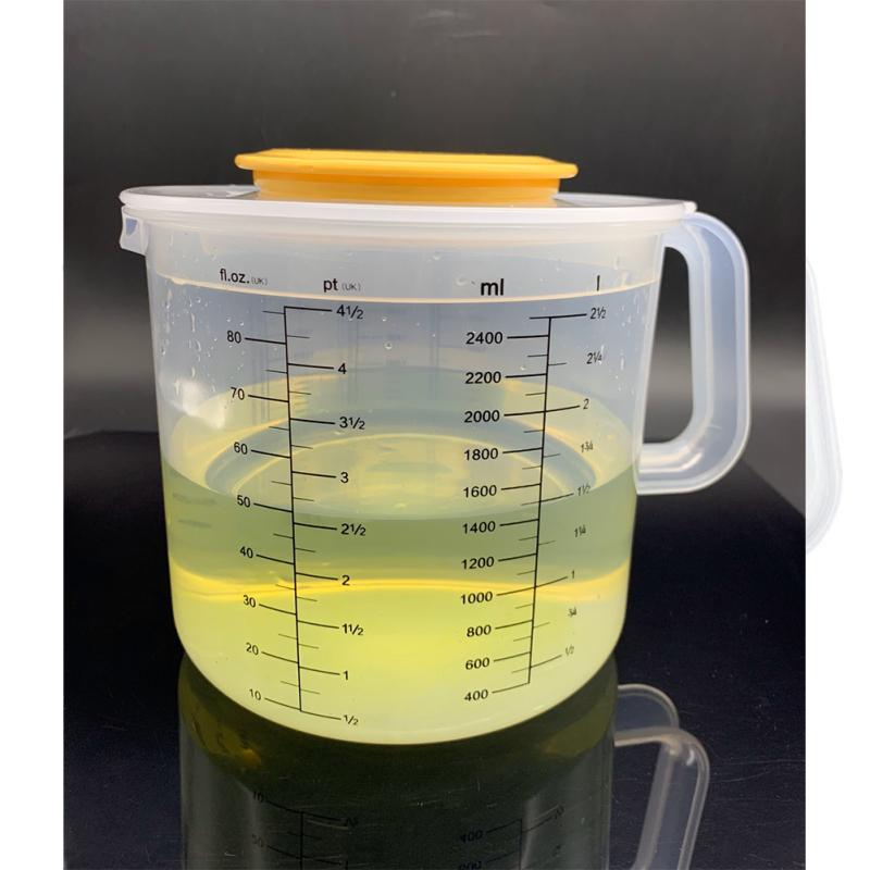2.5l Baking Measuring  Cup Transparent Home Scale Mixing Bowl With Lid Kitchen Tools