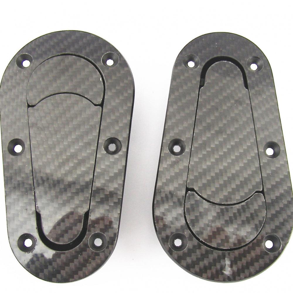 Carbon Fiber Look  Racing Car Flush Mount Hood Latch Steel Pin Locking