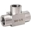 304 Stainless Steel High-Pressure Threaded Tee Connector