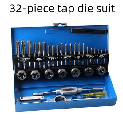 Set Maschi e Filiere Standard Tedesco da 32 Pezzi - Kit di Utensili Manuali