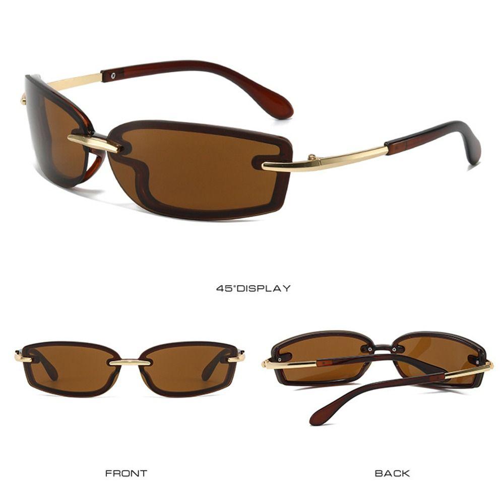 Futuristic Shades Eyewear Square Candy Color Sunglasses Y2K Rimless Dopamine Dressing Eyewear Accessories Women's Sun Glasses