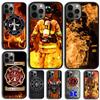 Fire Fireman Firefighter Phone Case For iPhone 17 Air 15 16e 14 13 Pro Max Coque 12 11 Pro Max PLUS Cover