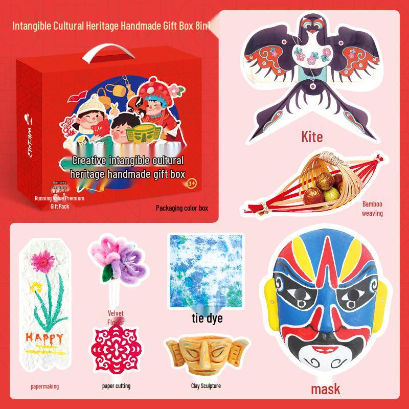 Handmade DIY Traditional Culture Toy Gift Box for Kindergarten Activities and Festivals